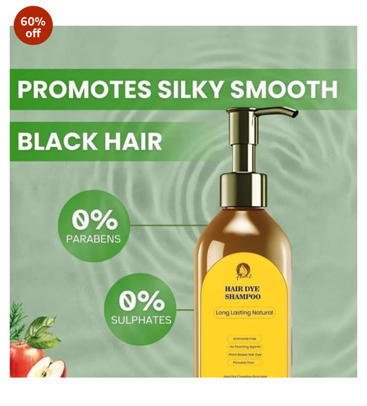 “2-in-1 Natural Hair Dye Shampoo – Instantly Covers Grey, Promotes Hair Growth & Restores Shine – No Ammonia, No Damage buy 1 get 1 free