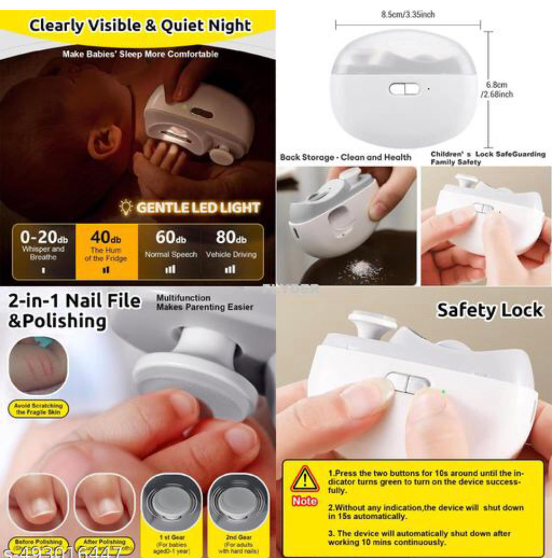 Electric Nail Clipper/Trimmer             Safe ✨ | Silent 🤫 | Smart Grooming for All Ages 👶👵
